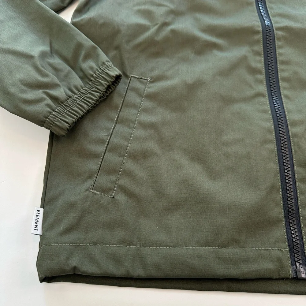 Element Hoodie Water Resistant Zip Up Alder Army Green NWT Youth Boys Size 12